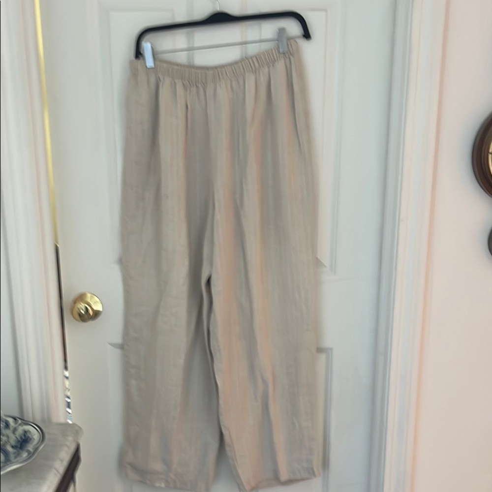 Price Firm!!! 100% Linen! Eileen Fisher Women's Beige Trousers